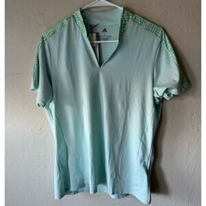 NWT Adidas Golf Women's Polo Shirt UPF 50 in Light Blue Size L